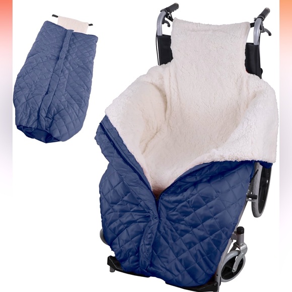 NWOT Blue Lower Wheelchair Warm Lightweight Soft Pile & Taffeta Blanket w/Zipper - Picture 1 of 8